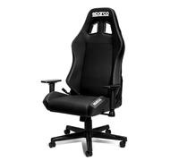 Isolamenti Sparco - Silla de oficina para videojuegos, respaldo reclinable 150°, reposabrazos 2D, soporte lumbar, piel sintética, 60 x 60 x 100 cm (negro - costuras plateadas)