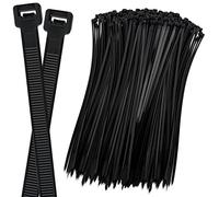 ISOLATECH 100 Bridas Para Cables Negro 370mm x 4,8mm | De nailon, Resistente al calor, A los rayos UV y a la intemperie, De gran resistencia, Para uso en interiores y exteriores