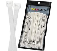ISOLATECH bridas transparentes resistentes a los rayos UV 100 piezas 200mm x 2.5mm grandes pequeñas largas anchas finas extra fuertes resistentes al desgarro bloqueables calidad nylon set selección