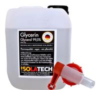 ISOLATECH Glicerina 99,5% 5L calidad farmacéutica fabricada en Alemania, medida 99,98% pura vegetal, glicerol líquido con grifo SABEU Fluxx AH23/51 HF DIN 51 5L bidón (contenido 6 kg)