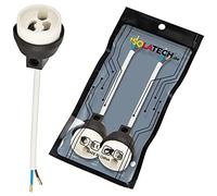 ISOLATECH GU10 protección contra incendios zócalos de cerámica con casquillos de cobre engarzado VDE RoHS 230-250 Volt 2A max.100W 0,75mm 2 cables LED Halógeno (aquí: 2 piezas)