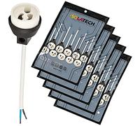 ISOLATECH GU10 protección contra incendios zócalos de cerámica VDE RoHS 230-250 Volt 2A max.100W 0,75mm 2 cables LED Halógeno (aquí: 50 piezas)