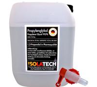 ISOLATECH Propilenglicol 10 L 99,9 % calidad farmacéutica | Para uso alimentario y cosmético | Incoloro, inodoro | 1,2 Propanodiol en garrafa | Con grifo dispensador SABEU Fluxx