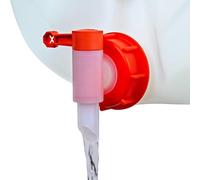 ISOLATECH SABEU Fluxx - Grifo para bidones de 5 L y 10 L (rosca exterior 54,8 mm, apto para alimentos, 23 mm, para rellenar, dosificar sin goteos)