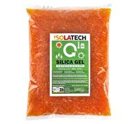ISOLATECH Silica Gel regenerable desecante naranja 2 kg bolsa Silicagel de deshumidificador Gel de sílice, también apto como secador de filamento