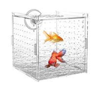 Isolation Box Fish Tank, Acrylic Aquarium Breeder Hatchery 10x10x10cm, Clear Suction Cup Nursery Container for Shrimp Betta Guppy Fry Acclimation Hospital Use