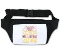 Isolation is The Sum Total of Wretchedness to a Man Riñonera con eslogan blanco, White, Talla única