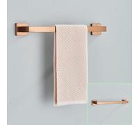 IsolaY - Juego de accesorios de baño de acero inoxidable para bata, toallero, soporte para rollo de papel higiénico, anillo de toalla, accesorios de baño, oro rosa cepillado