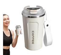 Isolierter Kaffeebecher - 510ml Thermowasserbecher Temperaturanzeige Deckel, Sportgetränkebehälter Kaltgetränke, Thermobecher für Küche Schlafsaal Camping Picknick | Trinkflasche Outdoor Unterwegs Fre