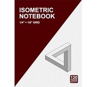 Isometric Notebook: Seamless 1/4" Triangle Grid with Fine 1/8" Detail Lines, 120 Pages, 8.5" x 11" | For Precision Engineering, Architecture, 3D Design and Technical Drawing