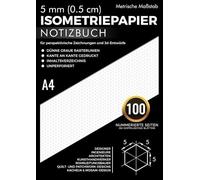 Isometriepapier Notizbuch 5 mm Gleichseitige Dreiecke: 100 nummerierte Seiten (50 Blatt) mit Inhaltsverzeichnis | DIN A4-Format für 3D-Zeichnung, orthografisch-perspektivisches Zeichnen