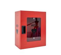 ISOP Armario para Desfibrilador - Gabinete para DEA - Caja para DEA - Soporte para desfibrilador - Vitrina para DEA - Caja Roja para Cosas de Seguridad contra Incendios - 36 * 29 * 17 cm Rojo AED