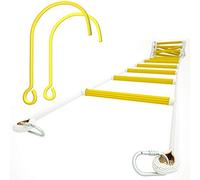 ISOP Escalera de cuerda de escape de incendios 4 m con mosquetones resistentes y ganchos para ventanas | Escalera de seguridad para ventanas 2º piso