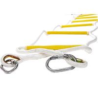 ISOP Escalera de Emergencia contra Incendios de 2,5 m Escalera de Seguridad Resistente a Las Llamas con Mosquetones - Compacta y Ligera - Reutilizable - Capacidad de Peso de hasta 900 kg