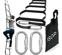 ISOP Escalera de Emergencia de 4 Pisos de 10 m | Escalera de Seguridad Reutilizable | Mosquetón Incluido - Ligero y Duradero hasta 200 kg | Equipo de Emergencia | Escalera de Punto de Escalada