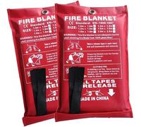 ISOP Manta Ignífuga Grande 180 x 200 cm - Pack de 2 - Supervivencia Contra Incendios - Emergencia y Rescate para el Hogar - Seguridad