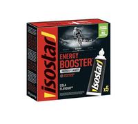 Isostar Gel energético Energy Booster sabor Cola, 16g de glúcidos/gel, con vitaminas B1, B2, B6 y cafeína. 100g (5x20g)