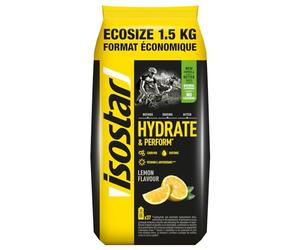 Isostar Hydrate & Perform, 1.5 kg de Bebida Electrolítica Isotónica, Bebida de reposición de hidratos de carbono y electrolitos, Sabor Limón, 37 raciones