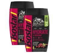Isostar Hydrate & Perform - 2 x 400 g de Bebida Electrolítica Isotónica - Solución electrolítica para mejorar el rendimiento deportivo - Arándano, Paquete de 2