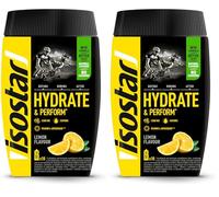 Isostar Hydrate & Perform - 400 g de Bebida Electrolítica Isotónica - Solución Electrolítica para Mejorar el Rendimiento Deportivo - Sabor Limón, 10 raciones (Paquete de 2)