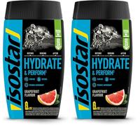 Isostar Hydrate & Perform, 400 gr de Bebida Electrolítica Isotónica, Solución Electrolítica para Opimizar el Rendimiento Deportivo, Sabor Pomelo, 10 raciones (Paquete de 2)