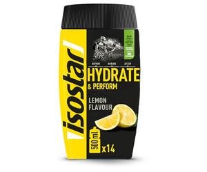 Isostar Hydrate & Perform - 560 g de Bebida Electrolítica Isotónica - Solución Electrolítica para Mejorar el Rendimiento Deportivo - Sabor Limón, 14 raciones
