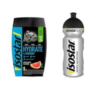 Isostar Hydrate & Perform Iso Drink - 400 g de bebida isotónica en polvo - polvo de electrolitos para apoyar el rendimiento deportivo - limón + botella de 0.5 litros