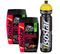 Isostar Hydrate & Perform -Red Fruits - 2x400g Powder | Paquete 2er + botella original 1000ml