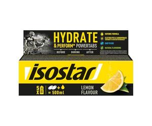 ISOSTAR SABOR LIMÓN - Hydrate & Perform Powertabs - Fórmula Isotónica - Preparado para Bebida de Aporte de Glúcidos y Electrolitos - Resistencia en Entrenamientos Prolongados - 120g (10x12g)