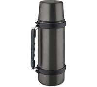 Isosteel VA-9553QAT - Termos 18/8 de Acero Inoxidable de 1 litro, Verter Quickstop utilizable con una Mano, con el Vidrio y Manejar, de Titanio de Color