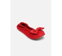 Isotoner Ballerine Velours - Grand Nœud W 35 - 36 Rojo