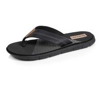 Isotoner Chanclas para hombre muy cómodas, varillas anchas, EU, Negro Logo, 45 EU