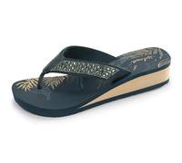 Isotoner Chanclas para mujer con tacón de 4 cm, cómodas y ligeras, EU, Pato verde, 38 EU