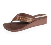 Isotoner - Chanclas para mujer, con tacón de 4 cm, ultra cómod, marrón, 37 EU