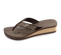 Isotoner - Chanclas para mujer con tacón de 4 cm, ultra cómodas, EU, chocolate, 38 EU