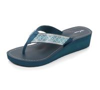 Isotoner - Chanclas para mujer con tacón de 4 cm, ultra cómodas, EU, Pato verde, 39 EU
