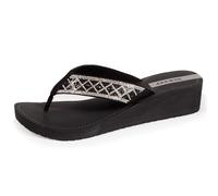 Isotoner - Chanclas para mujer con tacón de 4 cm, ultra cómodas, Negro , 36 EU