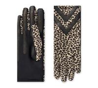 Isotoner Guantes de elastano repelentes al agua para pantalla táctil Chevron Heritage para mujer, Leopardo - Smartdri, S-M