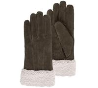 Isotoner - Guantes de piel sintética con forro de piel sintética, chocolate, small