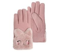 Isotoner - Guantes de piel sintética para niña, rosa, 6-8 Años