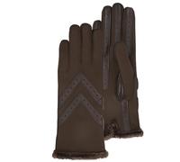Isotoner - Guantes para mujer (tejido reciclado, forro cálido, talla única), marrón, Talla única