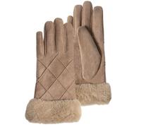 Isotoner - Guantes táctiles, cálidos, forrados de piel sintética, talla única, beige, Talla única