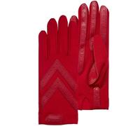 Isotoner - Guantes táctiles para mujer de tejido elástico reciclado, resistente al agua, sin forro, talla única, TU, rojo, Talla única