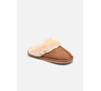 Isotoner - Zapatillas de piel sintética y piel sintética para mujer, marrón claro, 39 EU