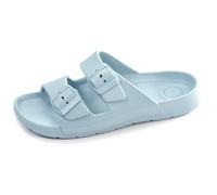 Isotoner Mules - Claquetas para mujer, muy cómodas, fáciles de poner, azul claro, 39 EU