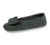 Isotoner Pantuflas Bailarinas Mujer ultra cómodas, suela de piel, detalle gran lazo, Salvia, 35/36 EU