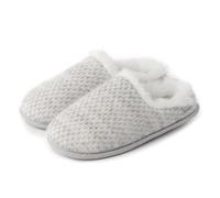 Isotoner Pantuflas de punto brillante para mujer, Gris claro, 5 UK