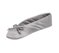 isotoner Pantuflas de satén para mujer con lazo suave y suela de gamuza, Fresno, 8-9