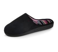 Isotoner Pantuflas Pantuflas Mules Mujer Comodidad Ergonómica Suela Velour, Negro, 6