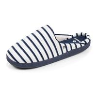 Isotoner Pantuflas para mujer, ultracómodas y ligeras, espuma viscoelástica, color negro, Rayas Azules, 40 EU